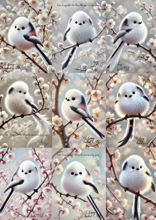 Rakuten - 新入荷 オリジナル 生地 鳥 シマエナガ パネル生地 ハンドメイド素材 クラフト パネル生地 シノワズリ