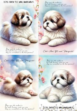 新入荷 オリジナル 生地 シーズー ブロックデザイン ハンドメイド素材 パネル生地