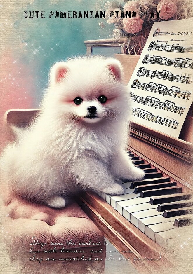 新入荷 オリジナル 生地 犬 ポメラニアン ブロックデザイン ハンドメイド素材 クラフト アップリケ パネル生地