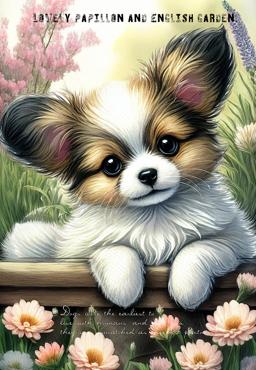 新入荷 オリジナル 生地 犬 パピヨン ブロックデザイン ハンドメイド素材 パネル生地