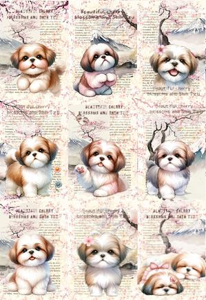 Rakuten - 新入荷 オリジナル 生地 シーズー ブロックデザイン ハンドメイド素材 パネル生地