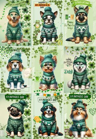 新入荷 オリジナル 生地 犬 ヨーキー ビーグル パグ シェルティ ハスキー バーニーズ パネル生地 聖パトリック