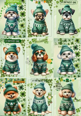 新入荷 オリジナル 生地 シーズー シュナウザー マルチーズ ポメラニアン トイプードル キャバリア コーギー フレンチブルドッグ パネル生地 聖パトリック