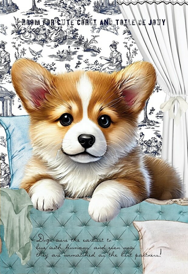 Rakuten - 新入荷 オリジナル 生地 犬 コーギー パネル生地 ブロックデザイン ハンドメイド素材 クラフト アップリケ