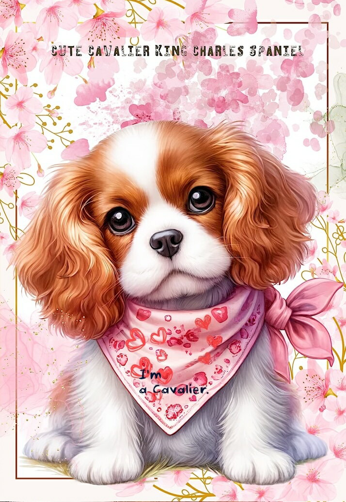 Rakuten - 新入荷 オリジナル 生地 犬 ブロックデザイン ハンドメイド素材 パネル生地 キャバリアキングチャールズスパニエル