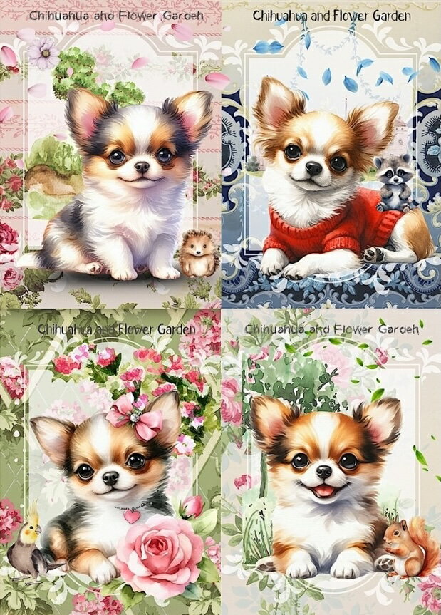 Rakuten - 新入荷 オリジナル 生地 犬 チワワ ブロックデザイン ハンドメイド素材 クラフト アップリケ パネル生地 チワワ ブラックタン