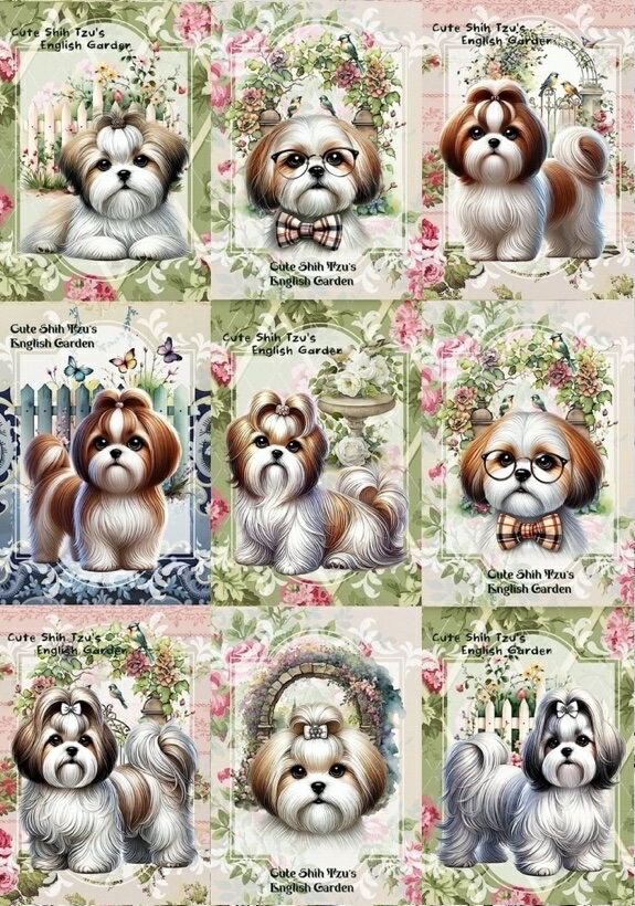 Rakuten - 新入荷 オリジナル 生地 犬 シーズー ブロックデザイン ハンドメイド素材 パネル生地