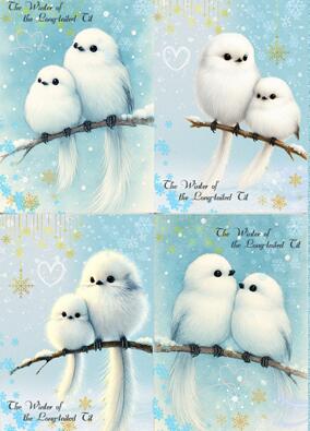 新入荷 オリジナル 生地 鳥 シマエナガ パネル生地 ハンドメイド素材 クラフト パネル生地 シノワズリ