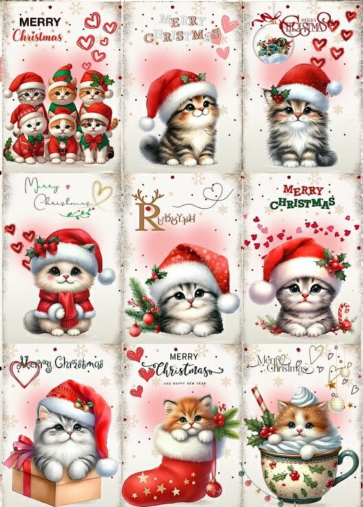 Rakuten - 新入荷 生地 ハンドメイド素材 パネル生地 猫 クリスマス