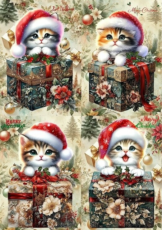 Other - 新入荷 生地 ハンドメイド素材 パネル生地 猫 クリスマス