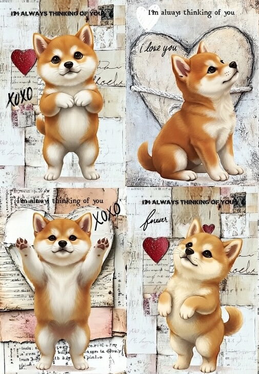 新入荷 オリジナル 生地 柴犬 ブロックデザイン ハンドメイド素材 パネル生地