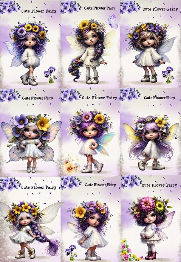 新入荷 オリジナル 生地 天使 キューピット パネル生地 妖精 フェアリー ハンドメイド素材 クラフト アップリケ パンジー ビオラ