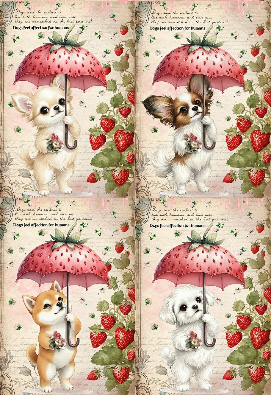 Rakuten - 新入荷 パネル生地 犬 チワワ マルチーズ 柴犬 パピヨン 苺