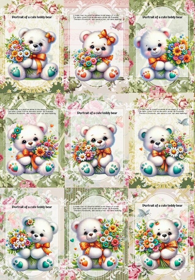 Rakuten - 新入荷 オリジナル 生地 テディベアー ブロックデザイン ハンドメイド素材 クラフト アップリケ ぬいぐるみ パネル生地