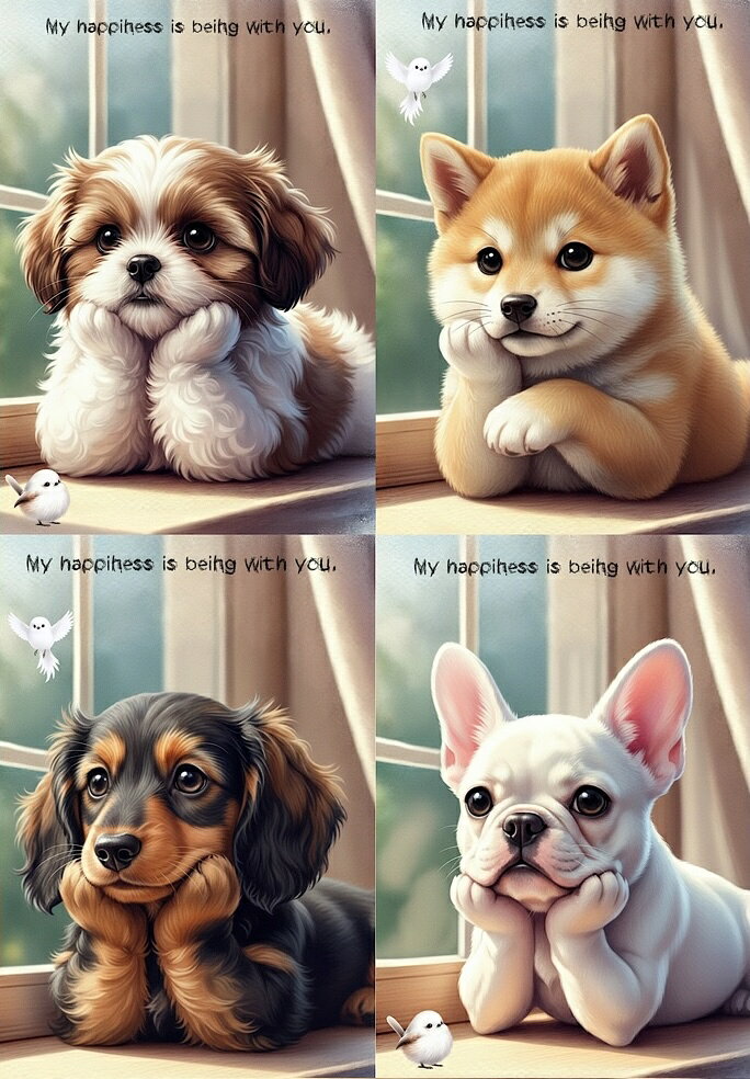 Other - パネル生地 犬 ミニチュアダックスフンド 柴犬 シーズー フレンチブルドッグ