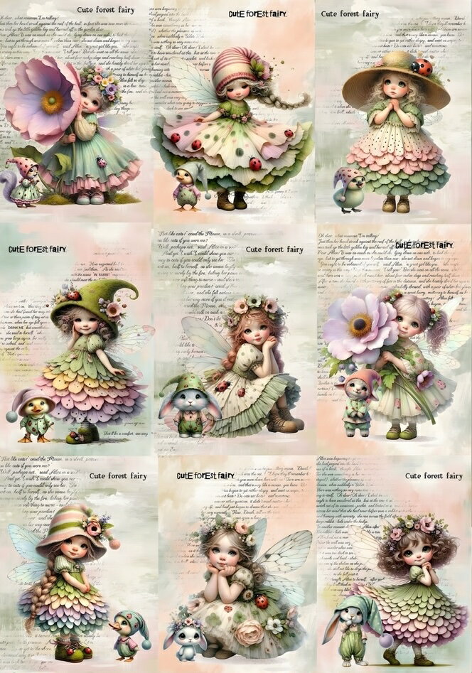 新入荷 オリジナル 生地 天使 キューピット パネル生地 妖精 フェアリー ハンドメイド素材 クラフト ノーム チョコミント