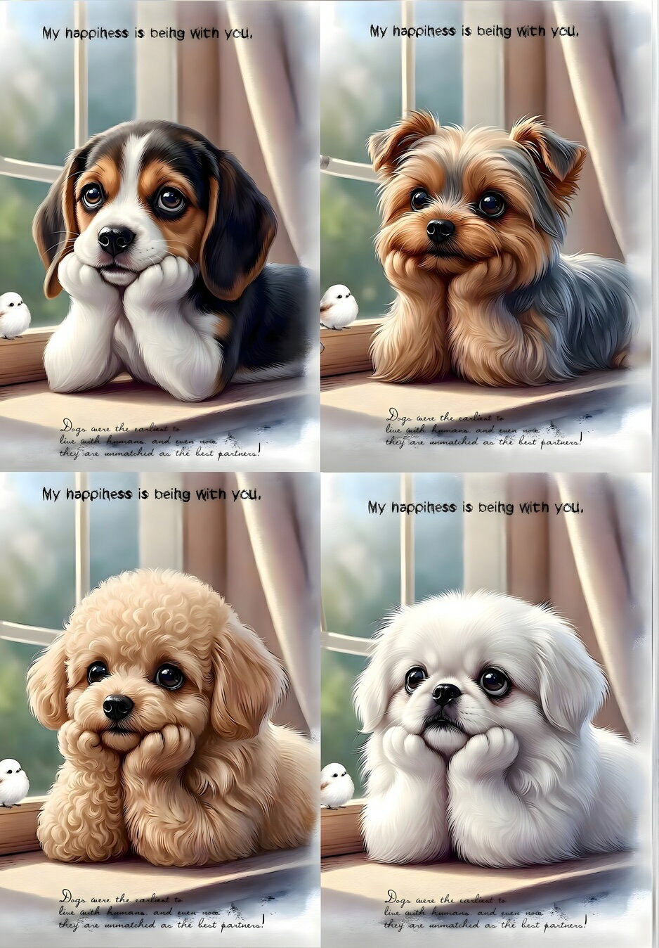 パネル生地 犬 ヨーキー ヨークシャテリア ビーグル トイプードル ペキニーズ