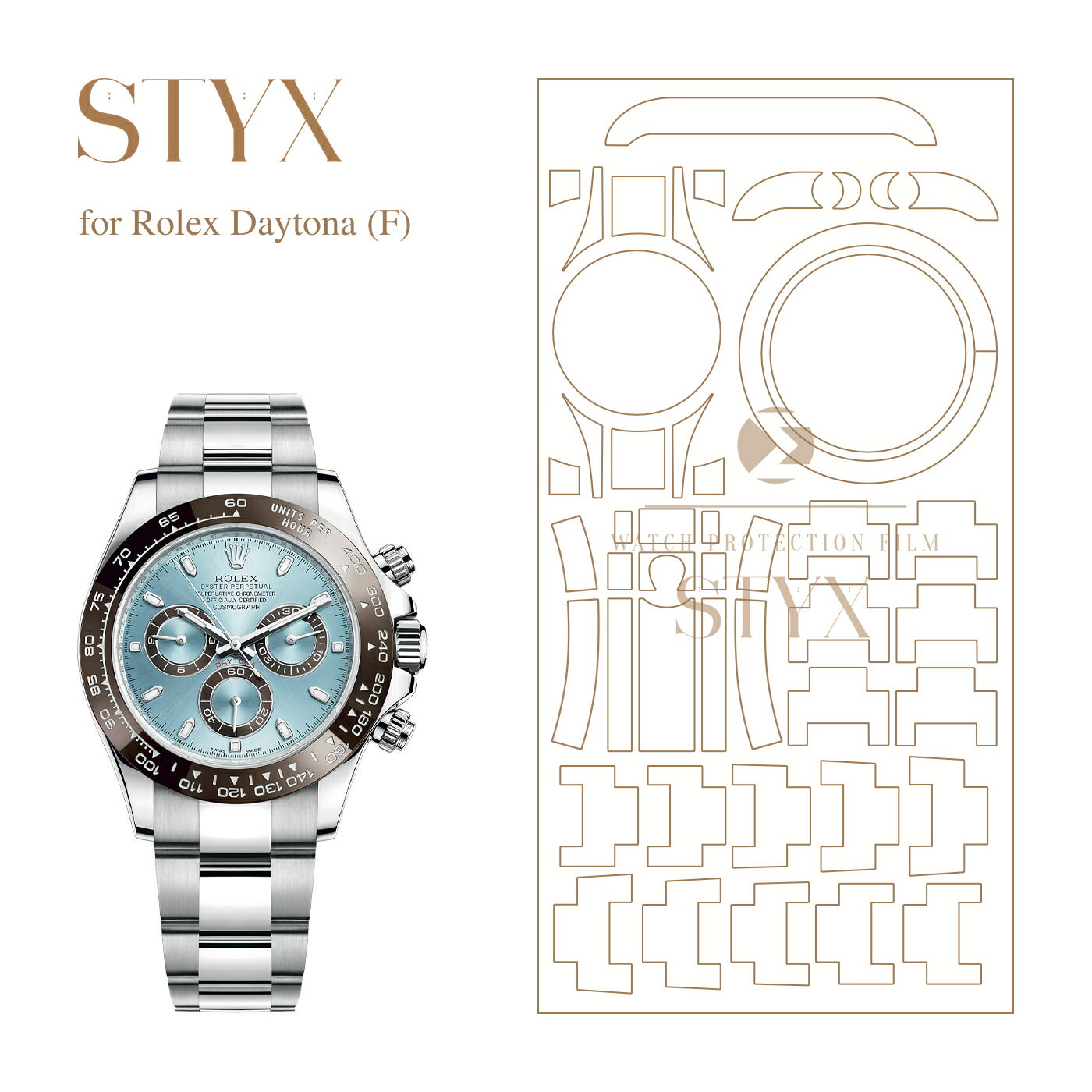 【STYX】スティックス保護フィルム for Rolex Daytona (F)