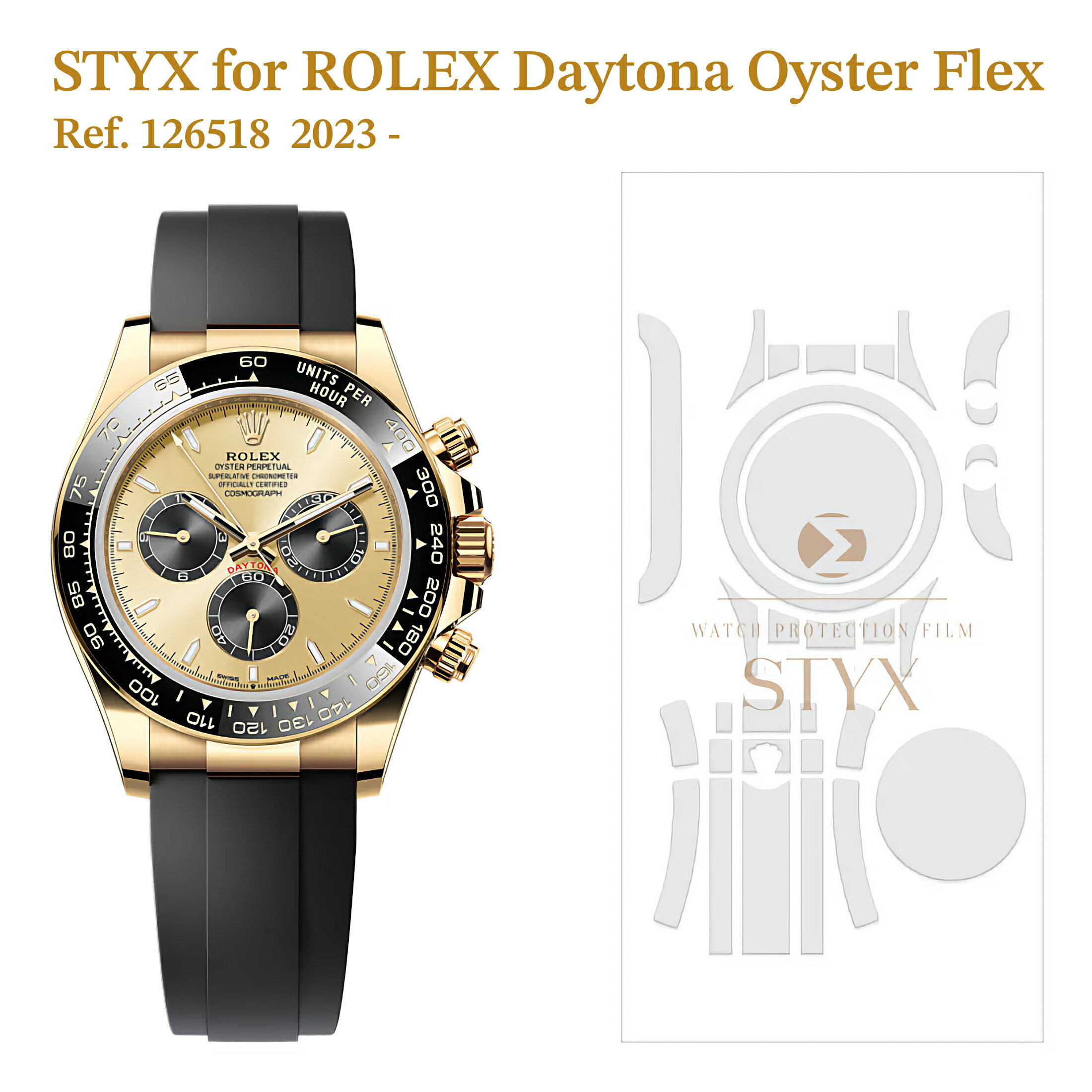 楽天エニーズ・ダイレクト【STYX】スティックス保護フィルム for Rolex Daytona Oyster Flex 2023