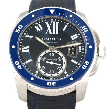 カルティエ CARTIER カリブル ドゥ カルティエ WSCA0010 スモールセコンド SS/ラバー オートマ ダイバー ブルー 【リッチタイム】【中古】
