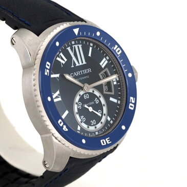 カルティエ CARTIER カリブル ドゥ カルティエ WSCA0010 スモールセコンド SS/ラバー オートマ ダイバー ブルー 【リッチタイム】【中古】