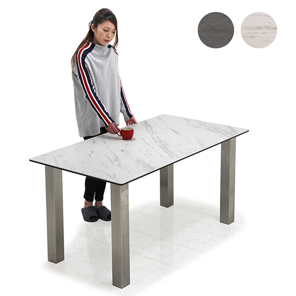 【全商品 ポイント5倍】大理石調 セラミック ダイニングテーブル ホワイト 幅150cm 150x8