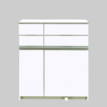 ダストBOX キッチンカウンター ダストボックス 2分別 幅87cm 高さ97cm ごみ箱付き 30リットル 2個付き 日本製 ホワイト色 国産 水廻り収納 キャスター付き 清潔感 扉収納 台所 ゴミ分別 ペールカウンター