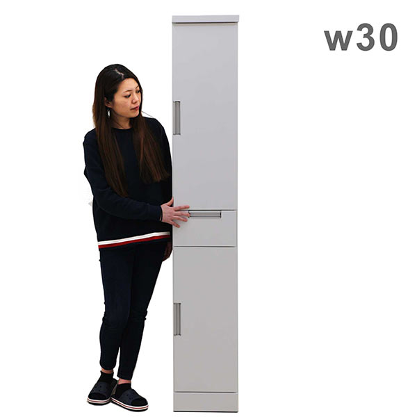 【初売り24H限定全品ポイント10倍】キッチン 隙間収納 30cm 30センチ 食器棚 キッチンボード キッチンラック カップボード 本棚 スリム 薄型 白 ホワイト キッチン収納棚 ストッカー 引き出し スリムラック すきま収納 すき間収納 完成品 一人暮らし 省スペース 日本製