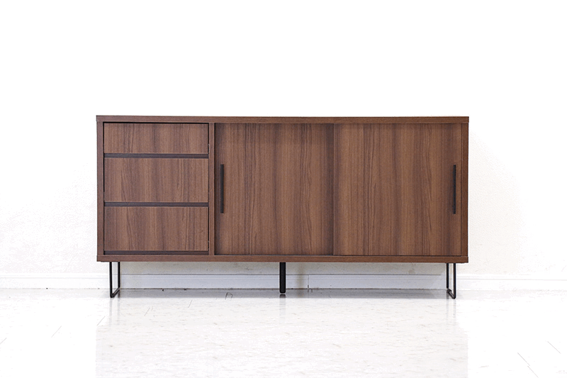 リビング 収納 棚 キャビネット 幅150cm 引き戸 スライド扉 韓国 インテリア リビングボード リビングチェスト リビングキャビネット サイドボード ローチェスト リビング収納 引き出し ローボード ナチュラル ブラウン ゴールド ブラック おしゃれ 北欧 カジュアル 日本製