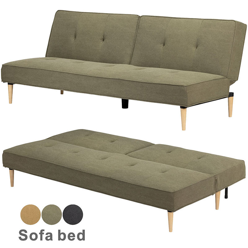 ソファーベッド 3人掛け 折りたたみ シングル ファブリック 布地 ローベッド デイベッド ソファ 折りたたみベッド リクライニングソファ ソファベッド コンパクト 脚付き ネイビー グリーン ブラウン おしゃれ シンプル 北欧 一人暮らし 省スペース