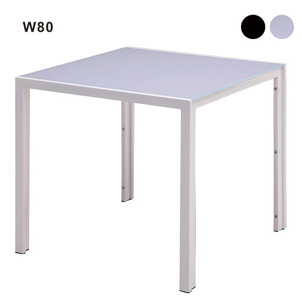 【0の付く日 P5倍】ガラステーブル 白 ダイニング 幅80cm 80x80 正方形 テーブル ダイニングテーブル 2人 ホワイト ブラック ガラストップ シンプル モダン おしゃれ