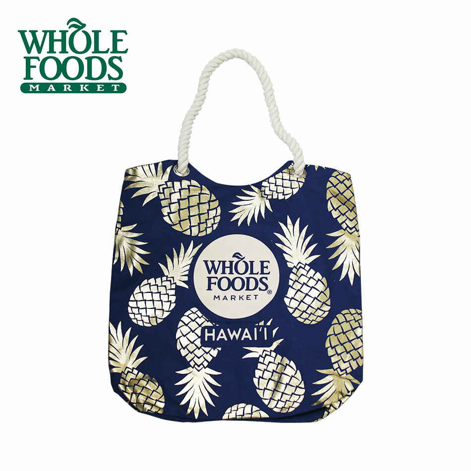 ハワイ直輸入☆WHOLEFOODSMARKET【ホールフーズ エコバック】送料無料/あす楽/ハワイ/パイナップル/トートバッグ/トートバック/ホールフーズマーケット/エコバッグ/ハワイアン雑貨/おしゃれ/カバン/鞄/HAWAII/オーガニック/カイルア/オアフ