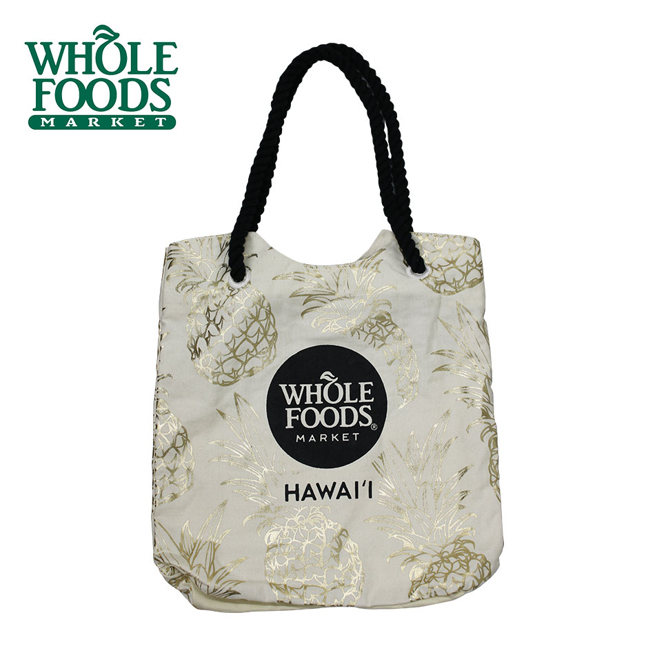 ハワイ直輸入☆WHOLEFOODSMARKET【ホールフーズ エコバック】送料無料/あす楽/ハワイ/パイナップル/トートバッグ/トートバック/ホールフーズマーケット/エコバッグ/ハワイアン雑貨/おしゃれ/カバン/鞄/HAWAII/オーガニック/カイルア/オアフ