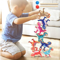 恐竜のつみき 積み木 つみき 知育玩具 バランスゲーム アニマル 4歳 5歳 動物 恐竜 木製 おうち時間 幼稚園 木のおもちゃ ボーリングボール ブロック 幼児 子供 プレゼント 誕生日 子供 キッズおもちゃ 女の子 男の子
