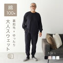 \敬老の日 プレゼント/ 綿100% スウェット メンズ 上下 セットアップ スエット 裏起毛 パンツ ルームウェア 秋 冬 部屋着 パジャマ 暖かい 父親 誕生日 ギフト あったか 施設 入院 シニア 紳士 おじいちゃん 男性 祖父 高齢者 70 80 代 健康 大きいサイズ S M L リコハコ