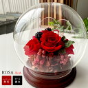 リニューアル!ドーム型 名入れ プリザーブドフラワーロサ (底面ブウラン)【赤バラ・ハートに30文字までメッセージOK】<プリザーブド フラワー メッセージ><母 誕生日><名入れ プレゼント 女性> 名前入り 還暦祝い(4)