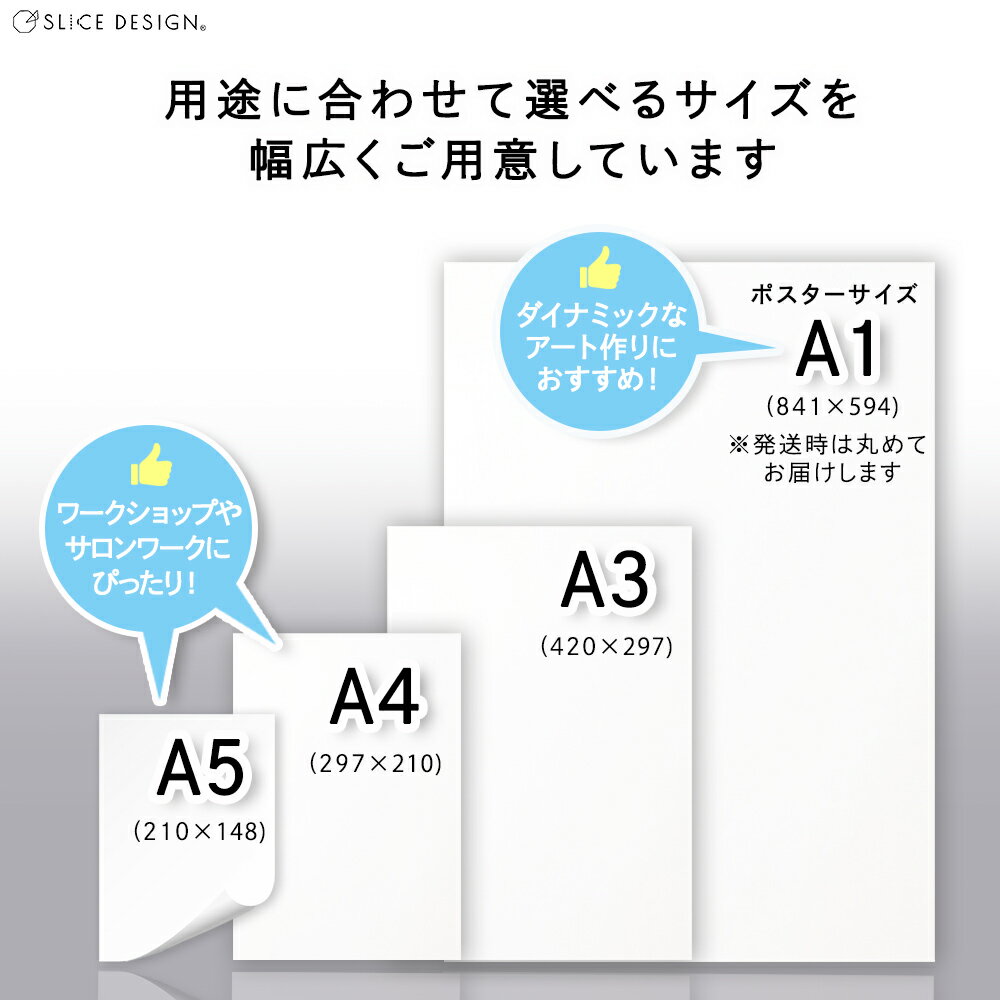 アート用合成紙A5サイズ(148times;210mm)10枚スライスデザイン【4個までネコポス配送対応】