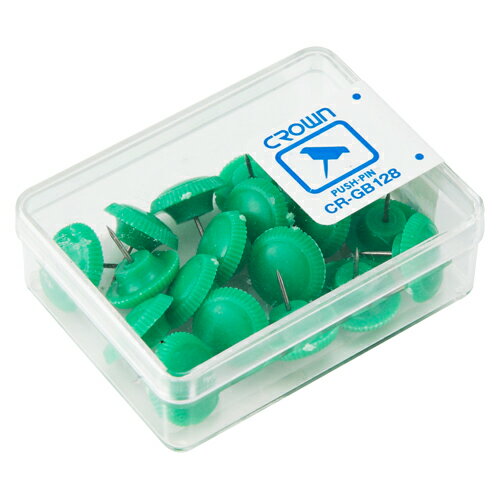 【クラウン】カラー画鋲　緑　（20本)　[CR-GB128-G]　【4個まで追跡可能メール便対応可能】