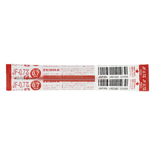 【ゼブラ】水性ボールペン替芯　JF-0.7芯　赤　（1本)　[RJF7-R]　【10個まで追跡可能メール便対応可能】