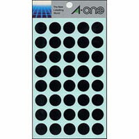 【エーワン】カラーラベル 丸型15mm径 黒 （560片) [07029] 【5個まで追跡可能メール便対応可能】