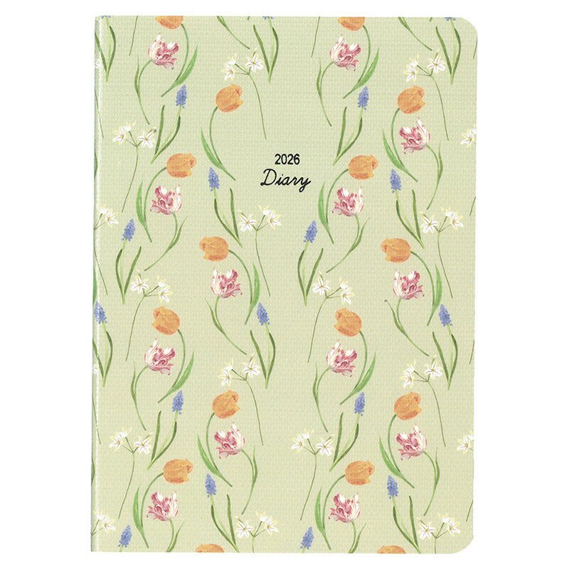 【ダイゴー】2026年手帳　12月始　MILL A6 Monthly FLEURS グリーン　[E7747]　【6冊まで追跡可能メー..