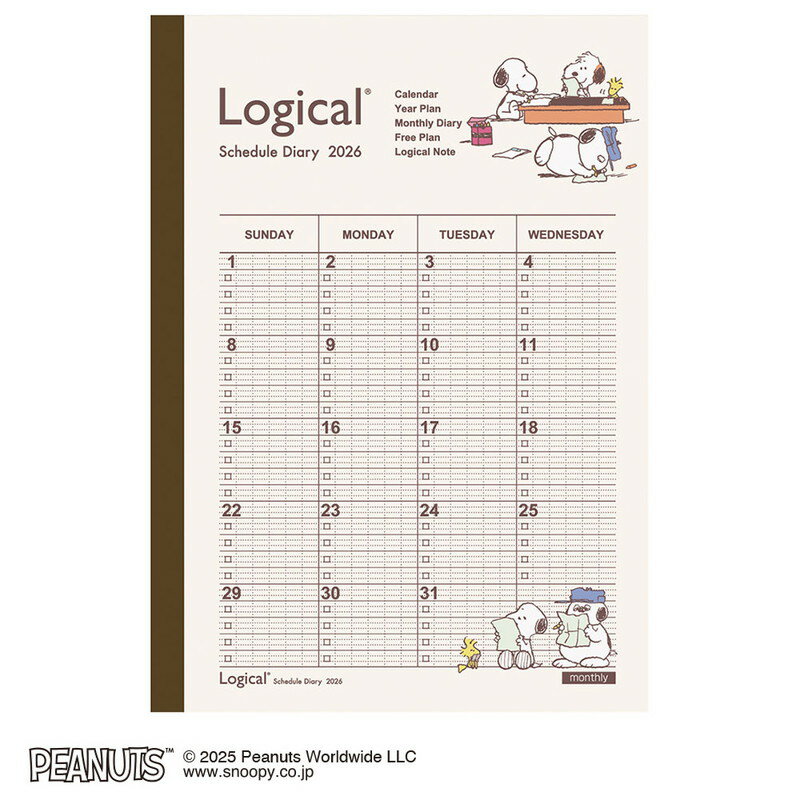 【ナカバヤシ】2026年手帳　ロジカルダイアリー2026月間ノートタイプP／A5ピーナツ2　[NS-A502-26PA2]..