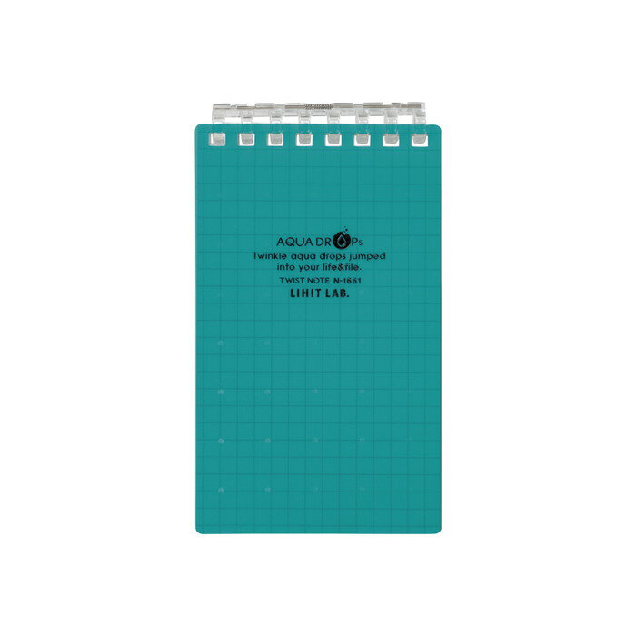 【リヒトラブ】AQUA DROPs ツイストリング・メモ A7・中紙40枚 青緑 [N-1661-28]【4個まで追跡可能メール便対応可能】