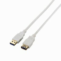 ≪ELECOM(エレコム)≫USB3.0延長ケーブル [USB3.0(A - A)] （ホワイト・1.0m） USB3-E10WH
