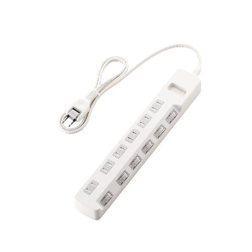 ≪ELECOM(エレコム)≫ほこり防止シャッター付 省エネタップ （1.0m：ホワイト） T-E6A-2610WH