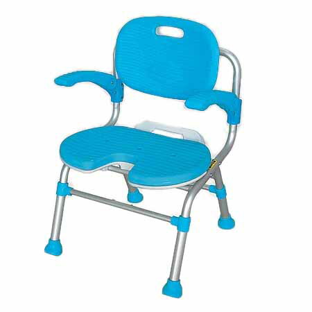 商　品　特　長 ●座ったままで局部洗浄が可能です。 ●柔らかい感触の座面・背もたれで、座った時の痛みや冷たさをやわらげます。 ●背もたれがスウィングし、座った姿勢に合わせて背中を支えます。 仕　　様 ●幅×奥行×高さ（mm）：505×490〜560×705〜805 ●重量：5.7Kg●材質：座面・背もたれ／PE（ポリエチレン）、パット／EVA樹脂、パイプ／アルミニウム ●折りたたみ時サイズ：505×260×815mm ●座面サイズ：480×320mm ●座面高：350〜450mm（5ポジション） ●耐荷重：100kg ●型番：SCU01