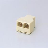 ≪ELECOM(エレコム)≫モジュラ2分岐延長アダプタ 6極4芯(ベージュ)