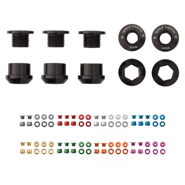 WOLF TOOTH ウルフトゥース Set of 5 Chainring Bolts+Nuts for 1X - 5 pcs 6mm