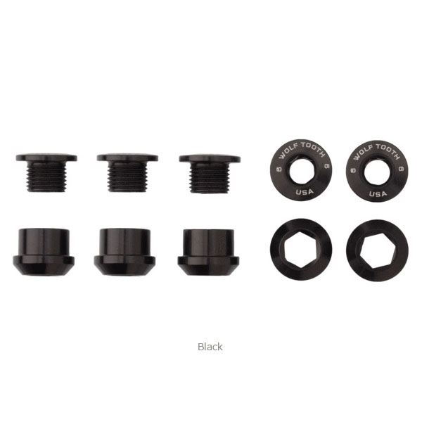 WOLF TOOTH ウルフトゥース Set of 5 Chainring Bolts+Nuts for 1X - 5 pcs 6mm