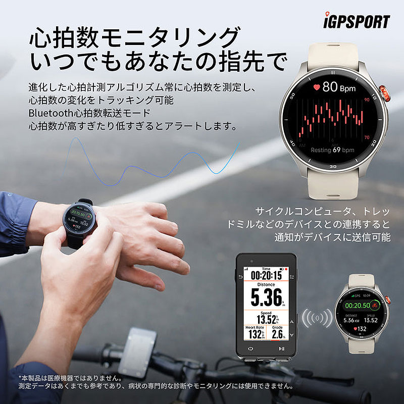 iGPSPORT SMART WATCH LW10 チタンシルバー